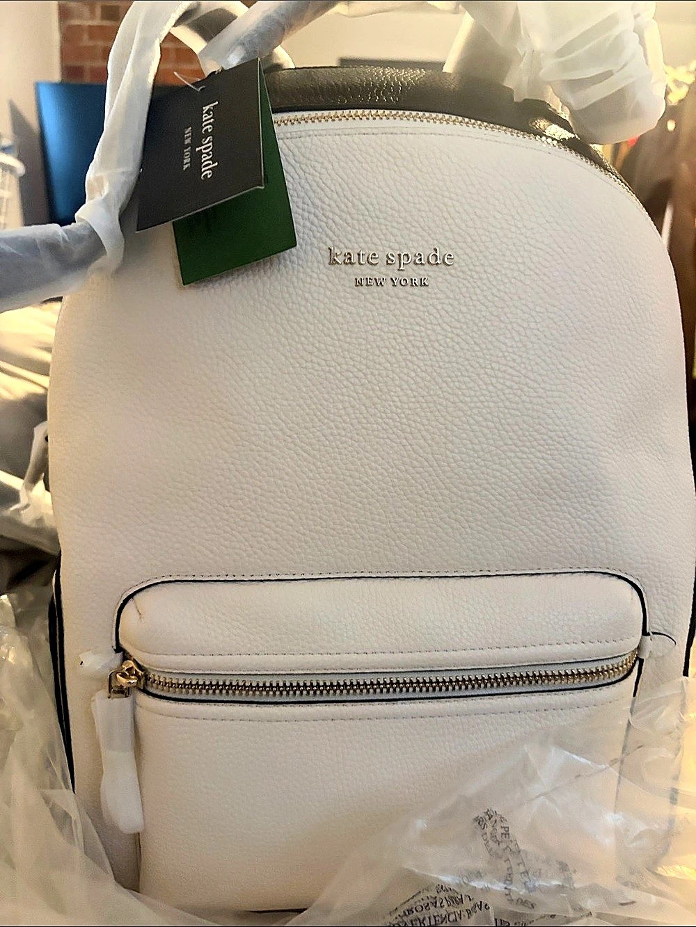 Kate Spade White & Black Backpack NWT